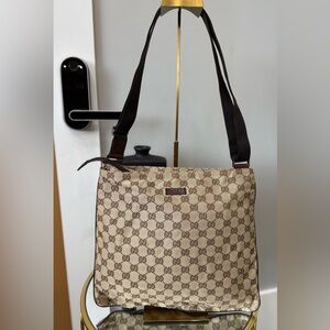 Gucci Brown and Beige Monogram Tote
